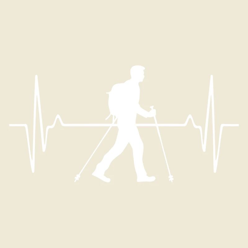 Nordic Walking Man Pulse Frequency