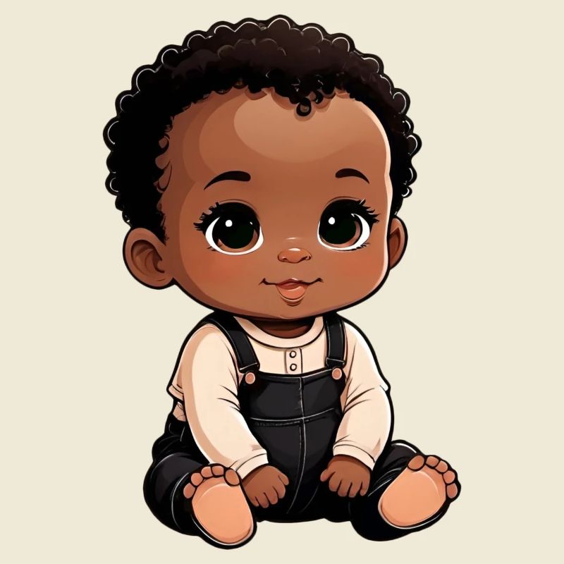 Bébé de dessin animé mignon et heureux