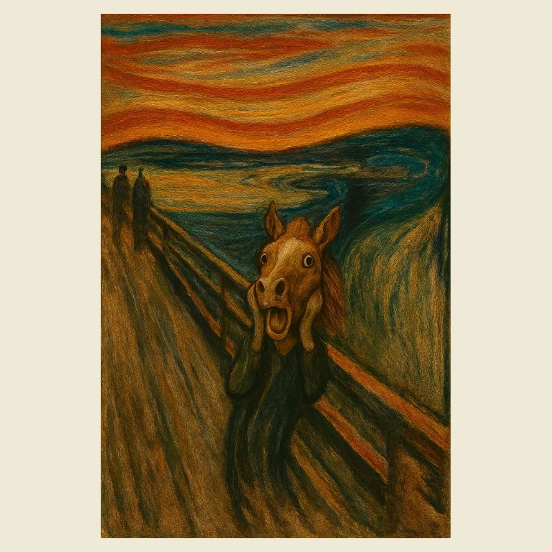 Cheval dans le pont de style Scream