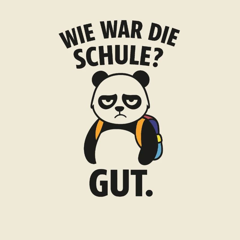 Panda with backpack school question