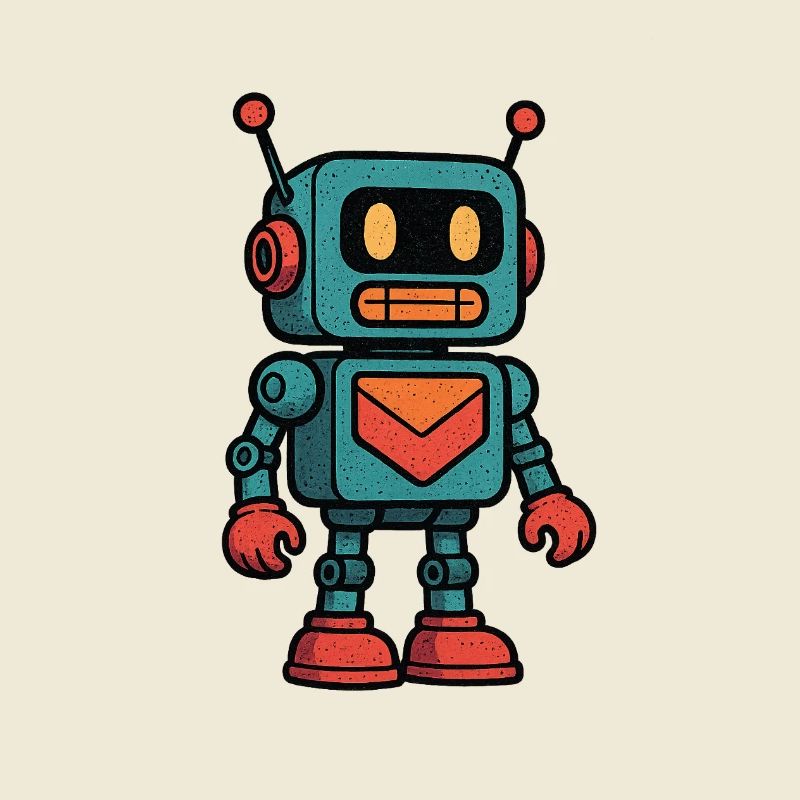 Retro Roboter Briefhalter
