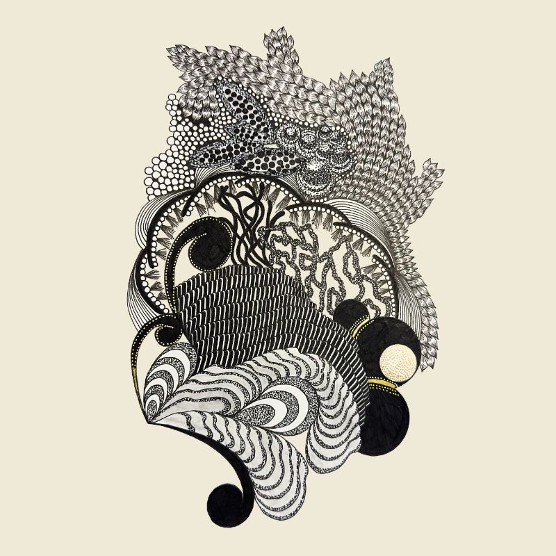 Black and White Decorative Waves Pattern