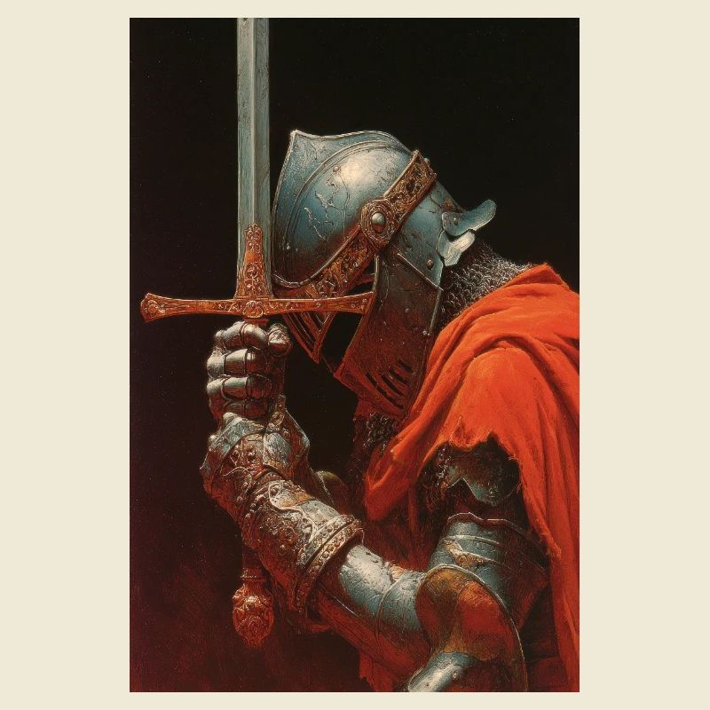 Chevalier médiéval avec épée