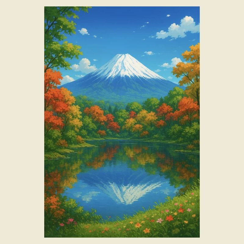 Mount Fuji Bei Herbst 