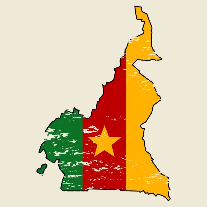 Cameroon Flag Map used