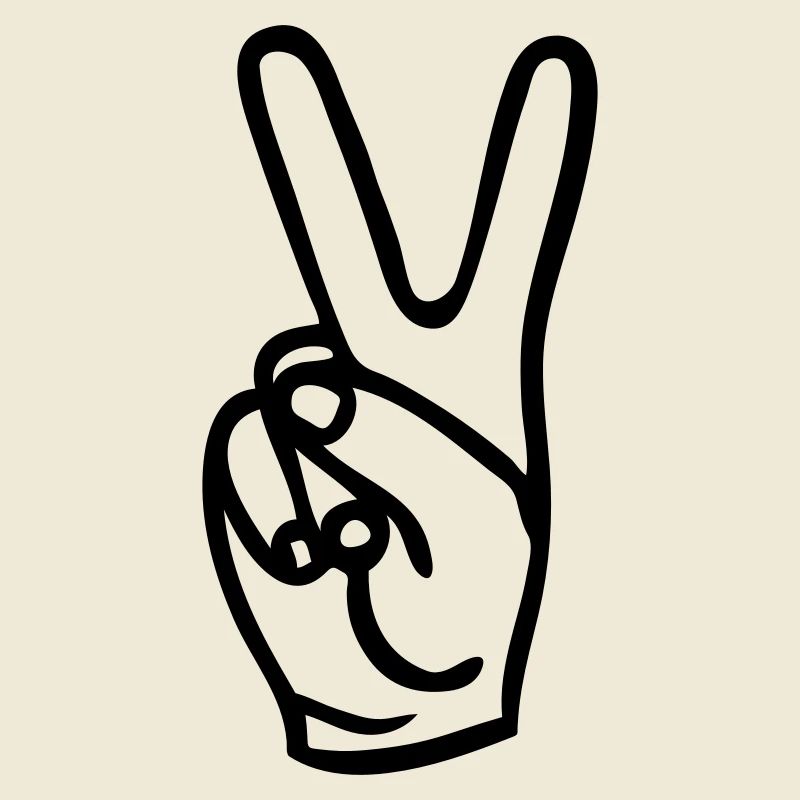 Friede "Peace-Zeichen" zwei Finger