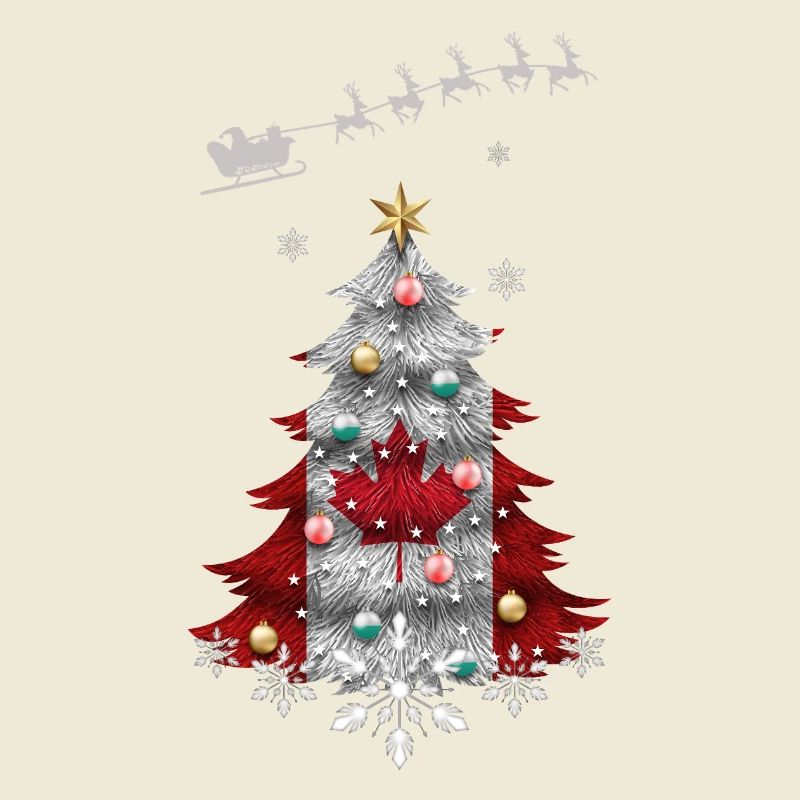 Christmas tree with Canada flag