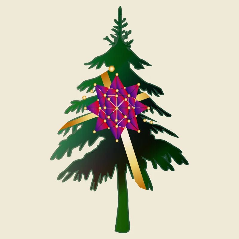 Christbaum oder Weihnachtsbaum & Geschenkschleife
