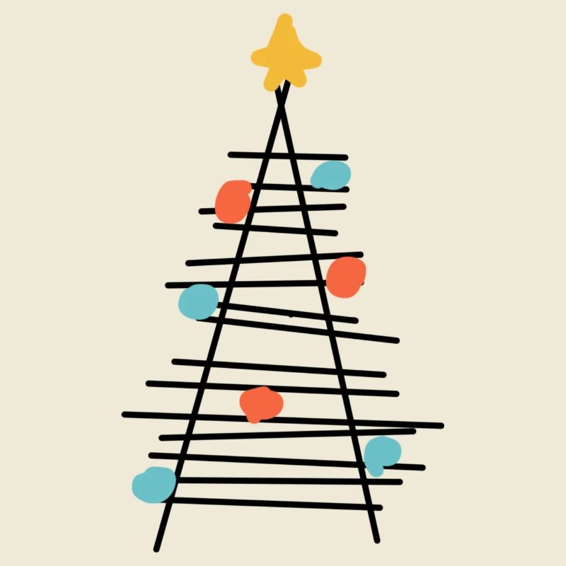 Farbenpunkt Baum Minimalismus