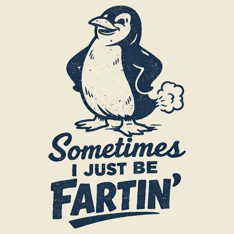 Parfois, je pète simplement – pingouin qui pète