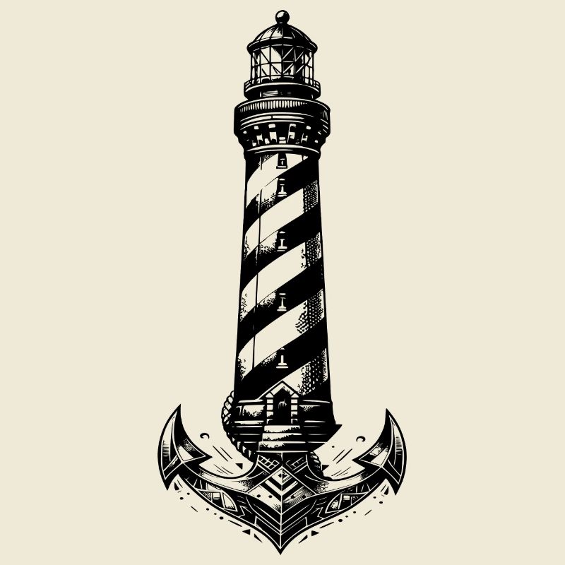 Conception d’ancre de phare côtier à rayures obliques