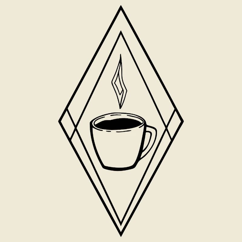 Kaffeebecher mit minimalistischer Grafik
