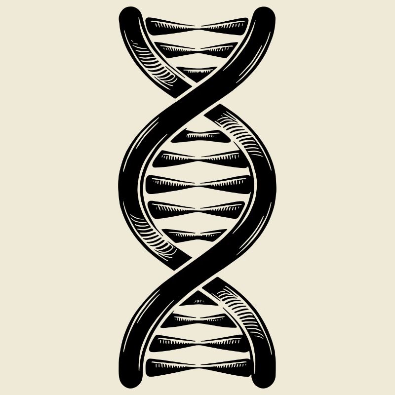 DNA strand double helix with hydrogen bonds