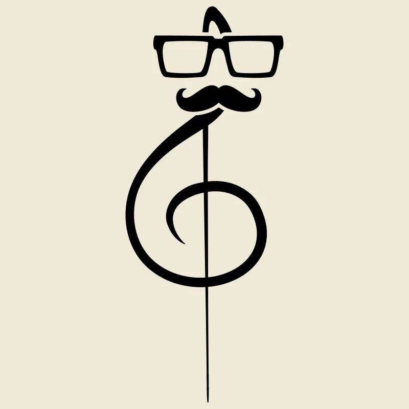 Clef de musique note moustache nerd geek