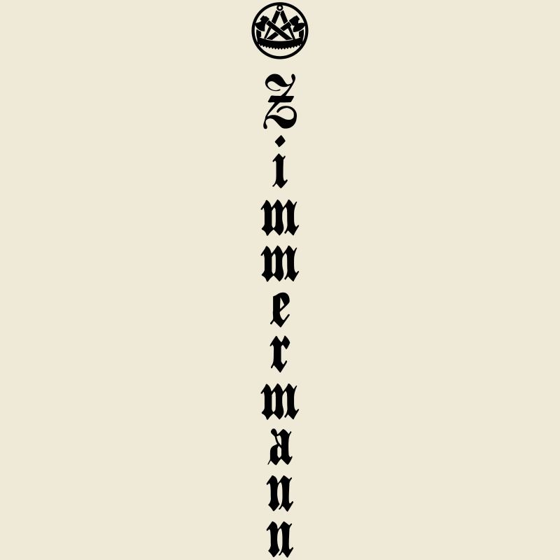 Symbole de charpentier avec écriture verticale