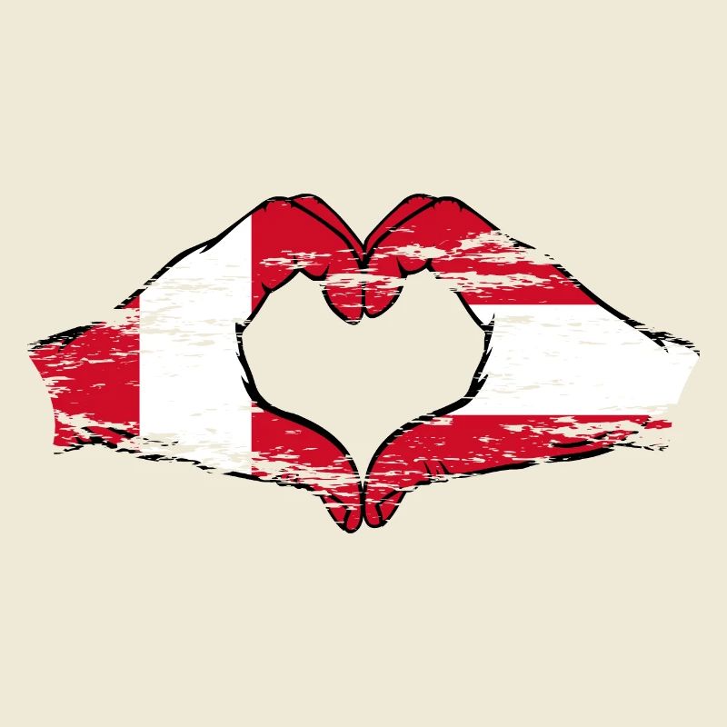 Pérou Autriche drapeau mains forme de coeur utilisé