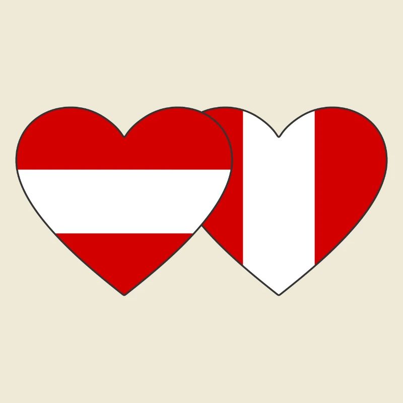 Austria Peru Heart Flag