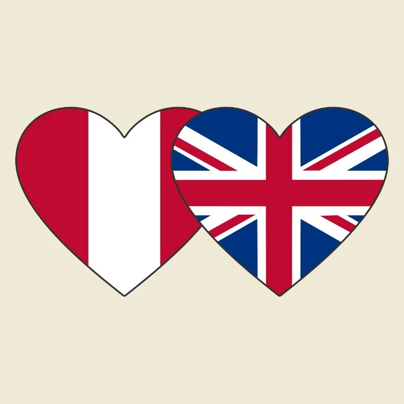 Pérou Angleterre Drapeau du cœur