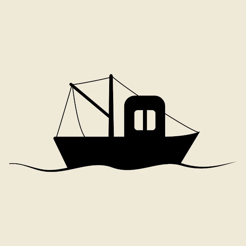 Fischkutter Silhouette, kleines Schiff