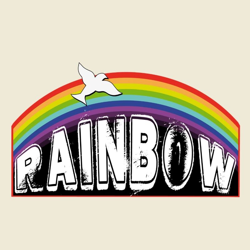 RAINBOW Schriftzug mit Taube
