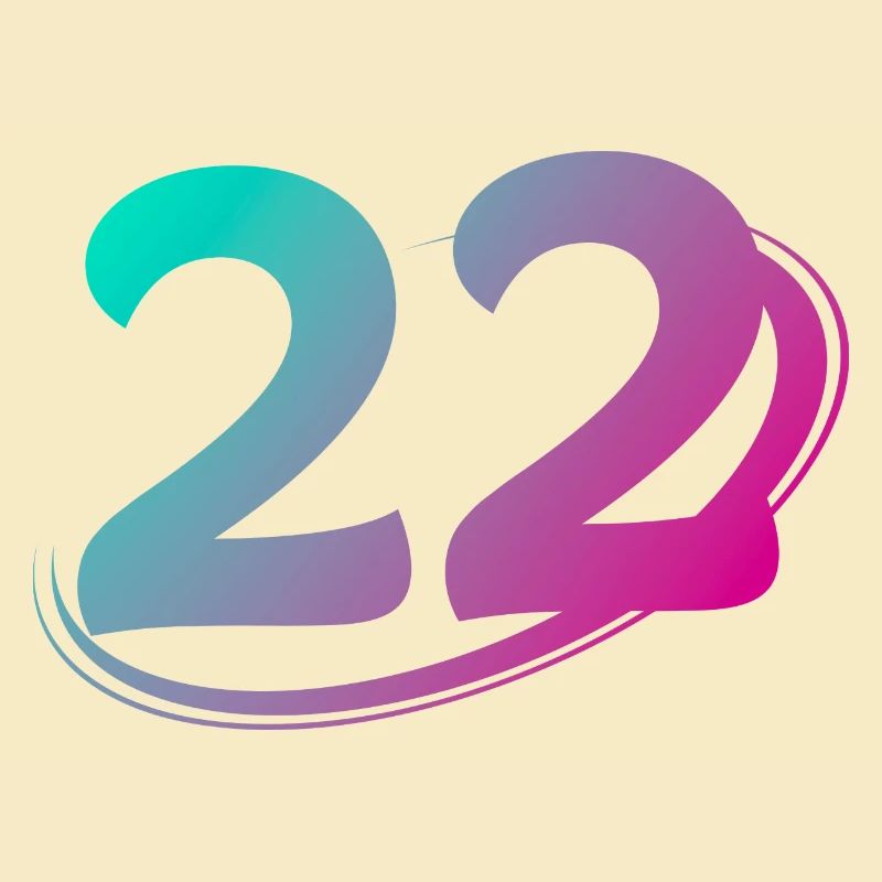 Numéro 22 multicolore