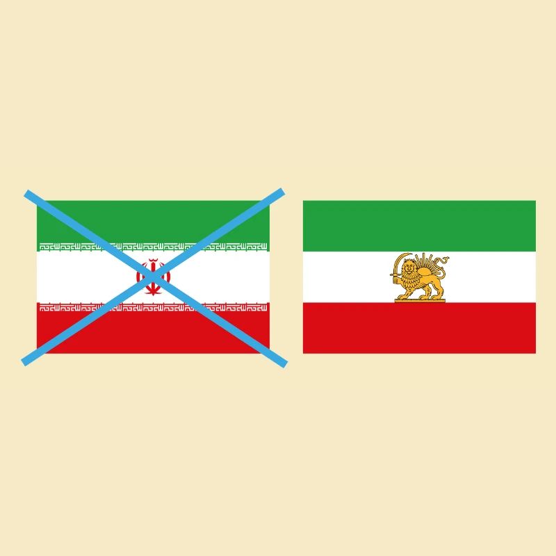 Smashed Iran flags