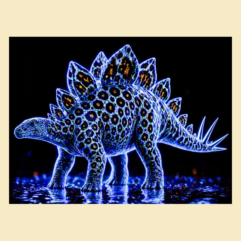 Neon Stegosaurus Glow Pattern
