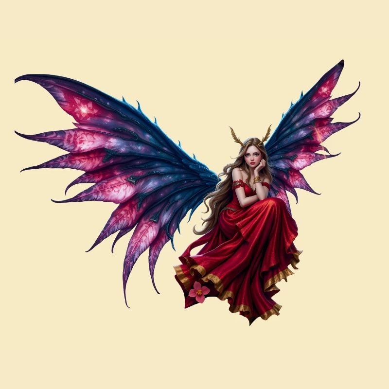 Fée Ailée Néon Rouge