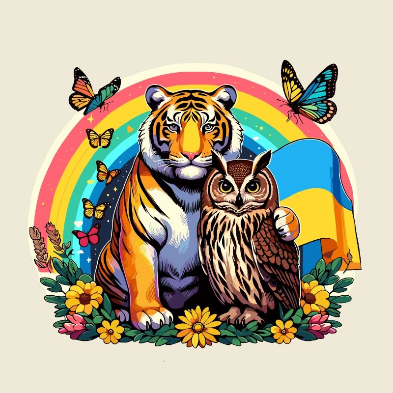 Tiger Eule Regenbogen