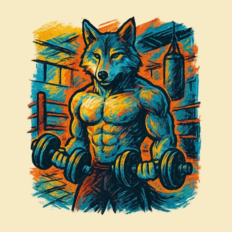 Force de gymnastique forte comme celle d’un loup