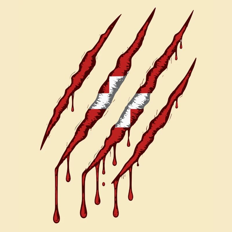 Danemark griffe grunge dannebrog drapeau scratch