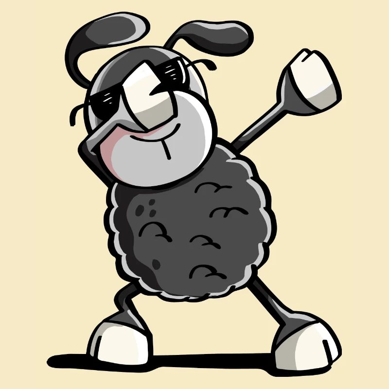 Trendy Schwarzes Dab Dance Schaf - Dabbing Tiere