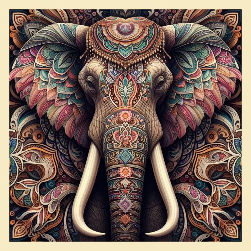 Éléphant décoré