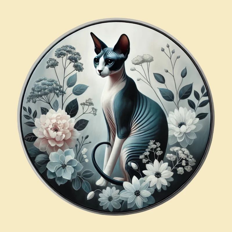 Princesse Sphynx chat parmi les fleurs