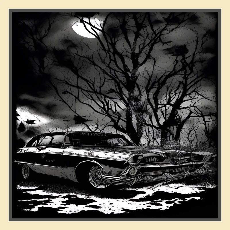Oldtimer Oldtimer unter verwunschenem Baum