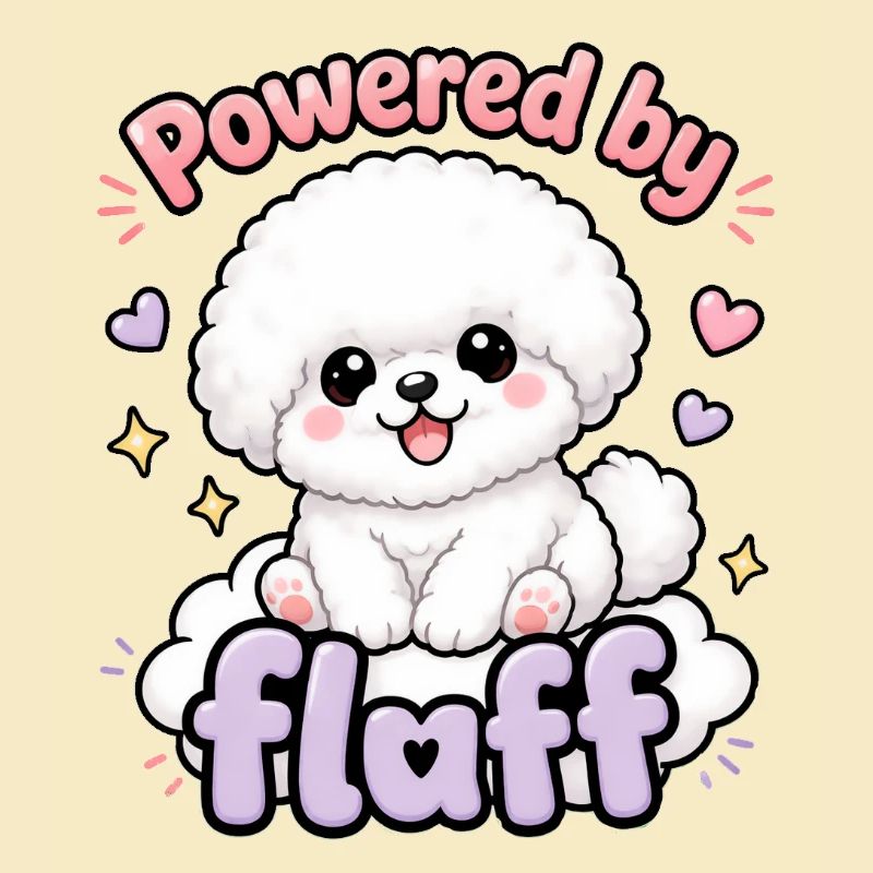 Propulsé par Fluff - un doux design de Bichon Dog