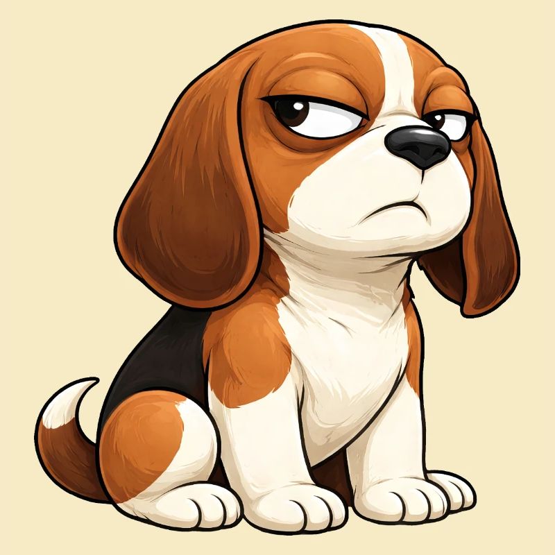 Arrogant Beagle Cartoon Hund Comic Eingeschnappt