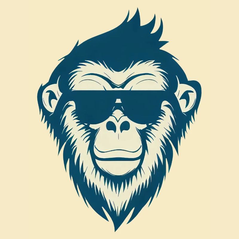 Cool monkey with sunglasses