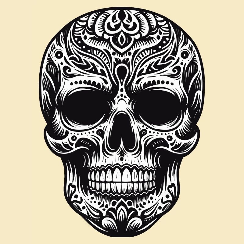 Black White Skull Pattern