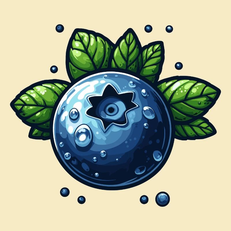 Blueberries wet berry