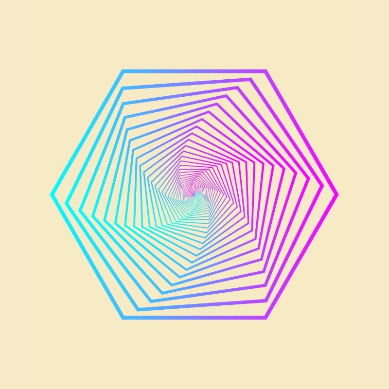 Gradient en spirale de polygone néon