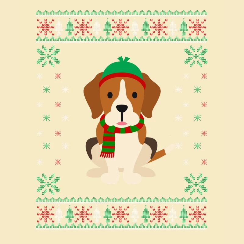 Beagle laid - Conception de chien de Noël