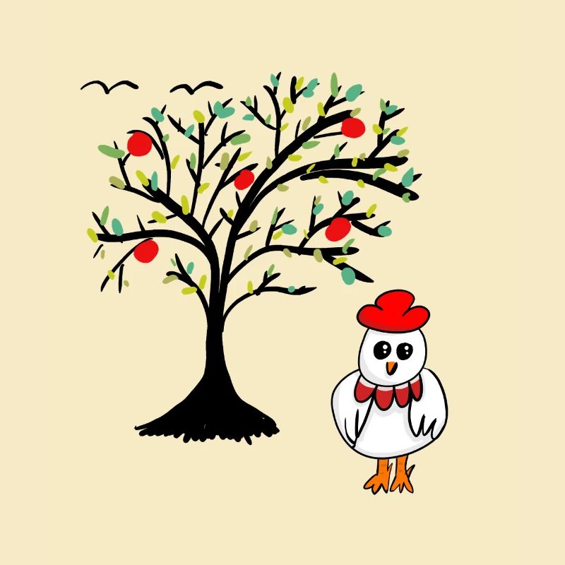 Apple Tree Chicken Hen Chickens Tree