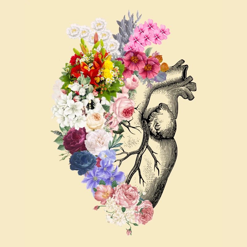 Florales anatomisches Herz