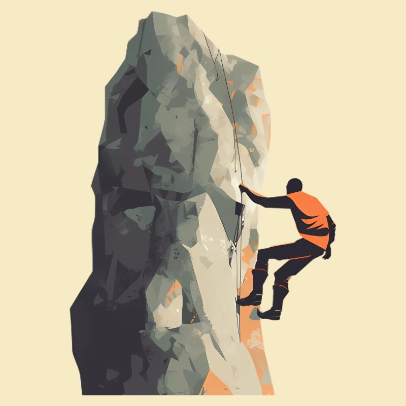 Climber on the rock face