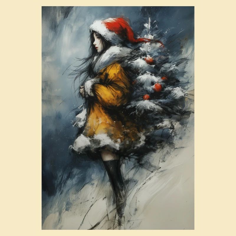 Märchenwinter: Mädchen und Baum