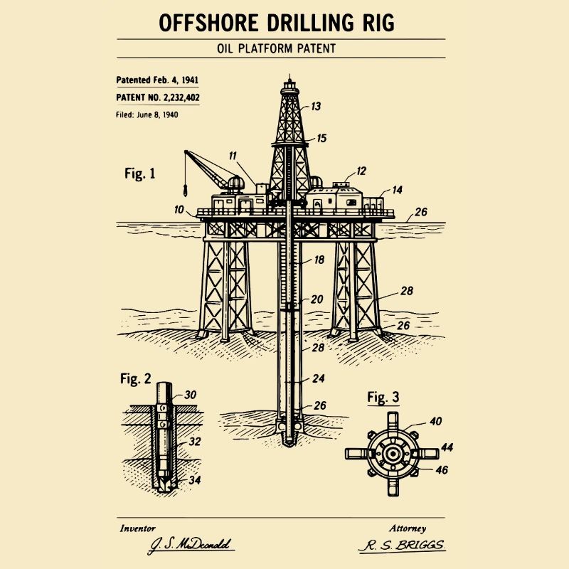 T-shirt plan de la plateforme de forage offshore