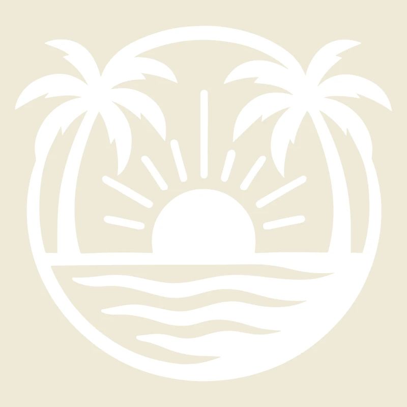 Palm Trees Beach Coucher de soleil