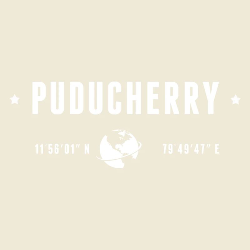 PUDUCHERRY Stylized Geographical Coordinates