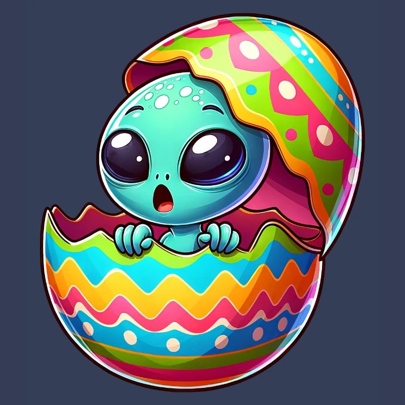 Conception colorée d’oeuf de Pâques extraterrestre éclosion